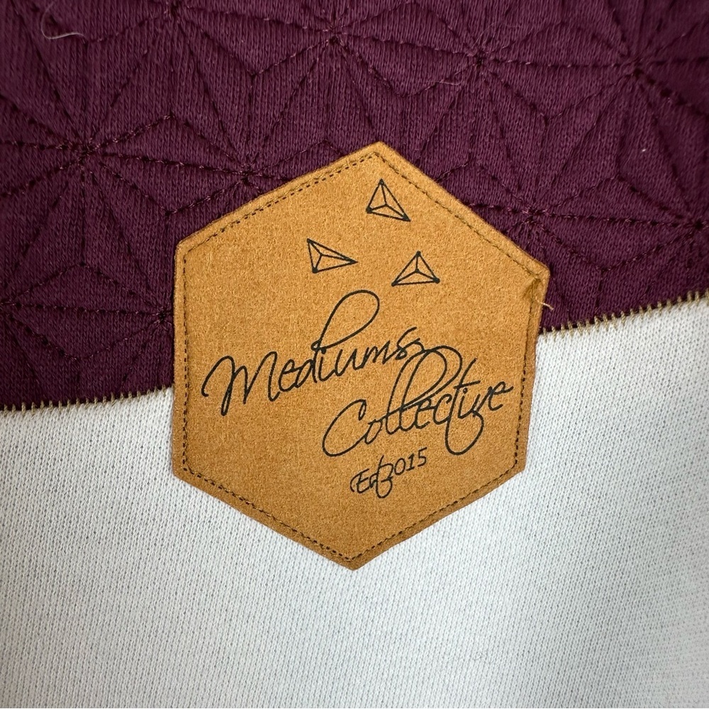 Mediums Collective Quilted Cut & Sew Textured Hoodie‎ Sweatershirt Unisex - Picture 6 of 11
